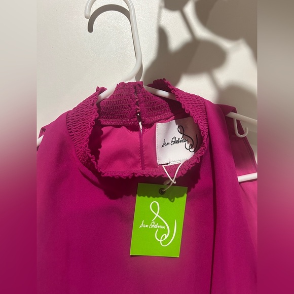 Sam Edelman Fuchsia Pleated Midi Dress - Picture 7 of 7